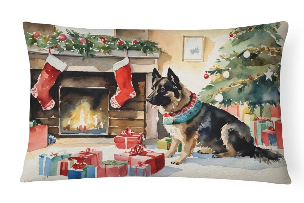 2330 DAC2711PW1216 Norwegian Buhund Cozy Christmas Throw Pillow Machine